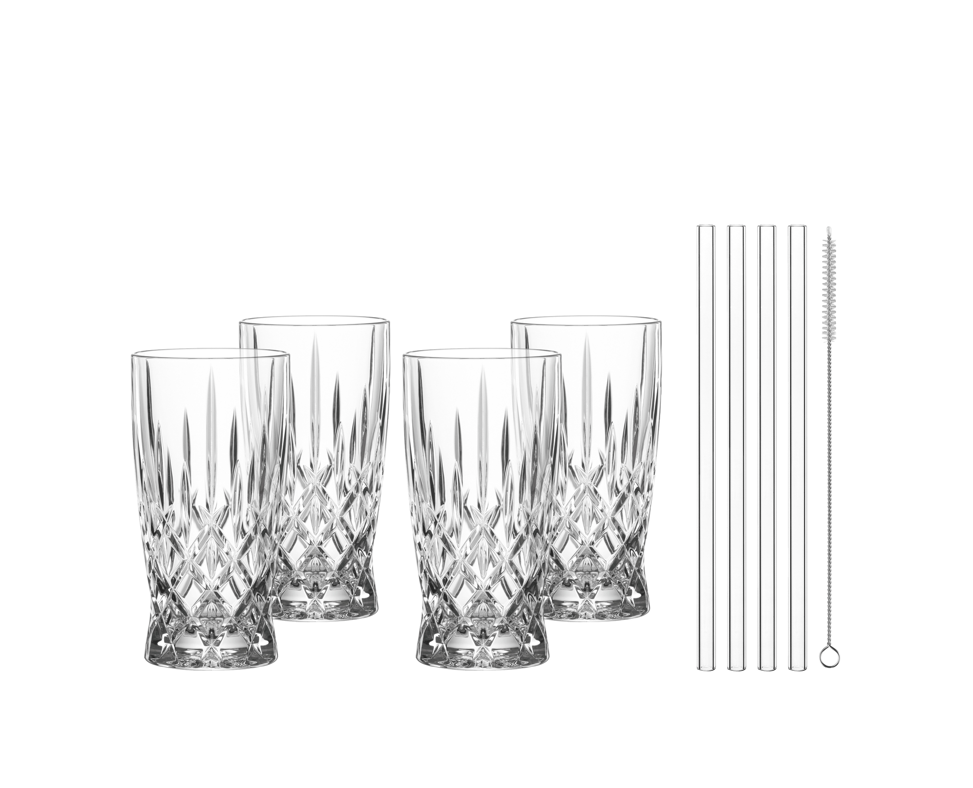 NACHTMANN Noblesse Latte Macchiato Glasses + Straws