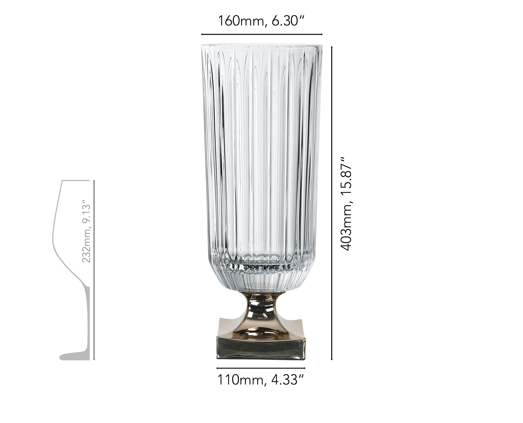 NACHTMANN Minerva Vase mit Fuß – 40cm | 15.9in